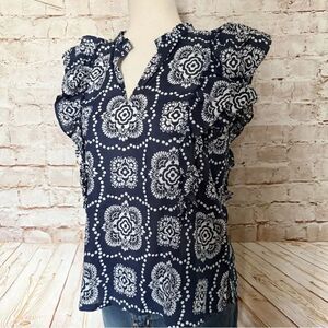 Ann Taylor Ruffle lightweight blouse top